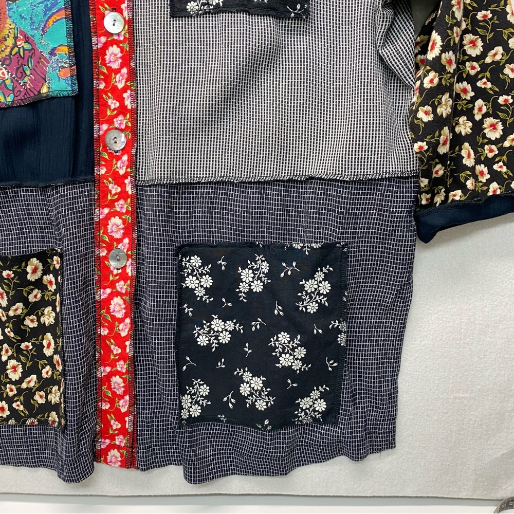 Fern Bratten Patchwork Button Front Tunic Top Wom… - image 5